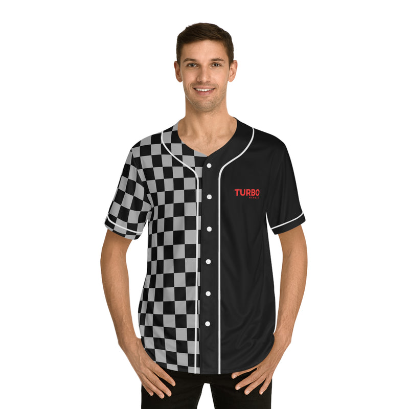 Checkered Racing Men's Baseball Jersey