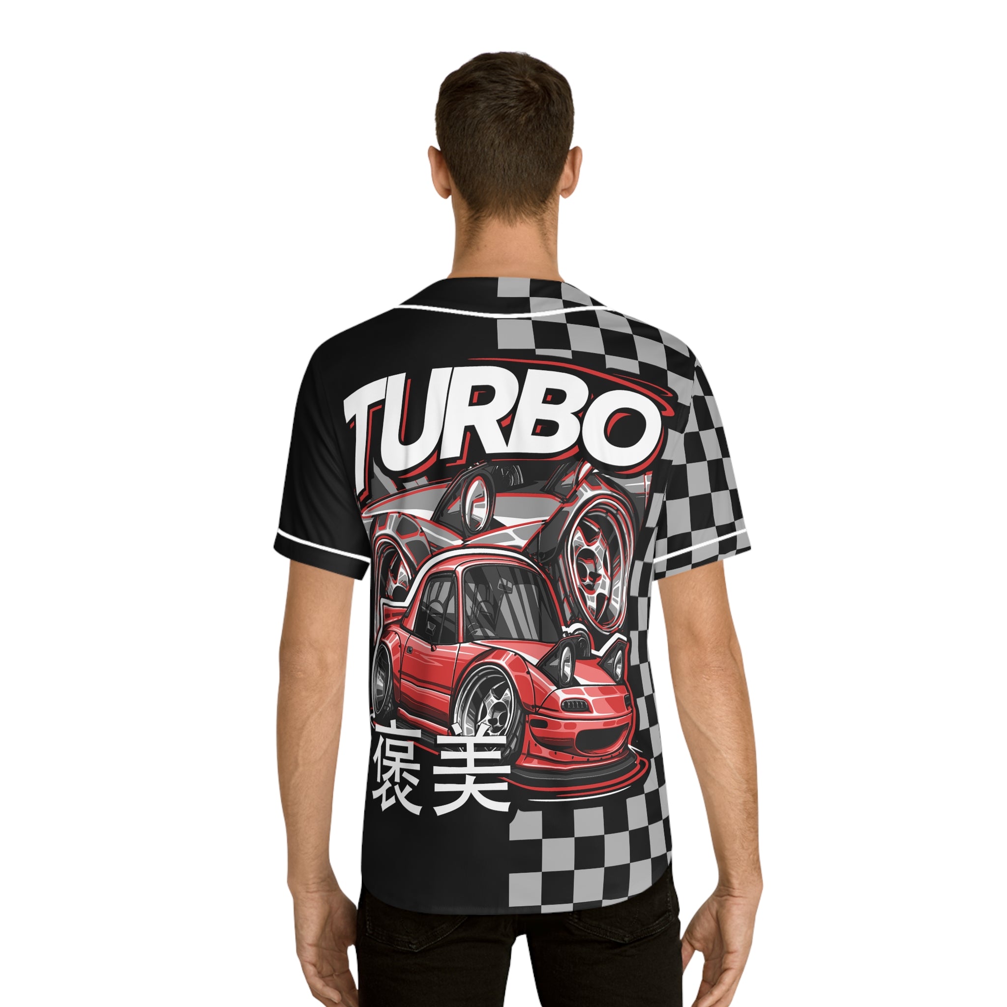Checkered Racing Men's Baseball Jersey