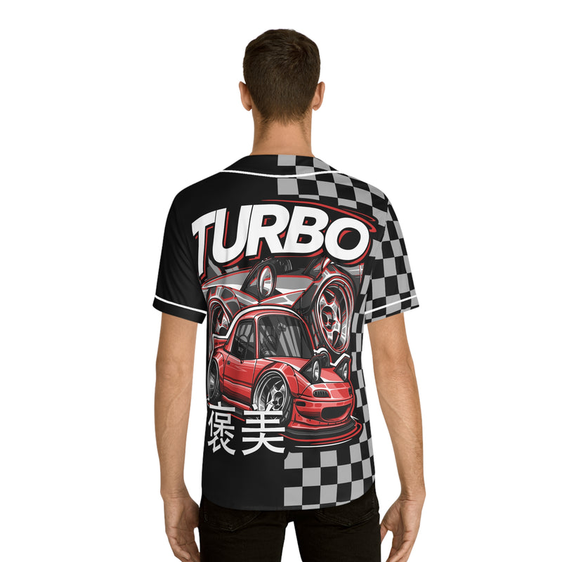 Checkered Racing Men's Baseball Jersey