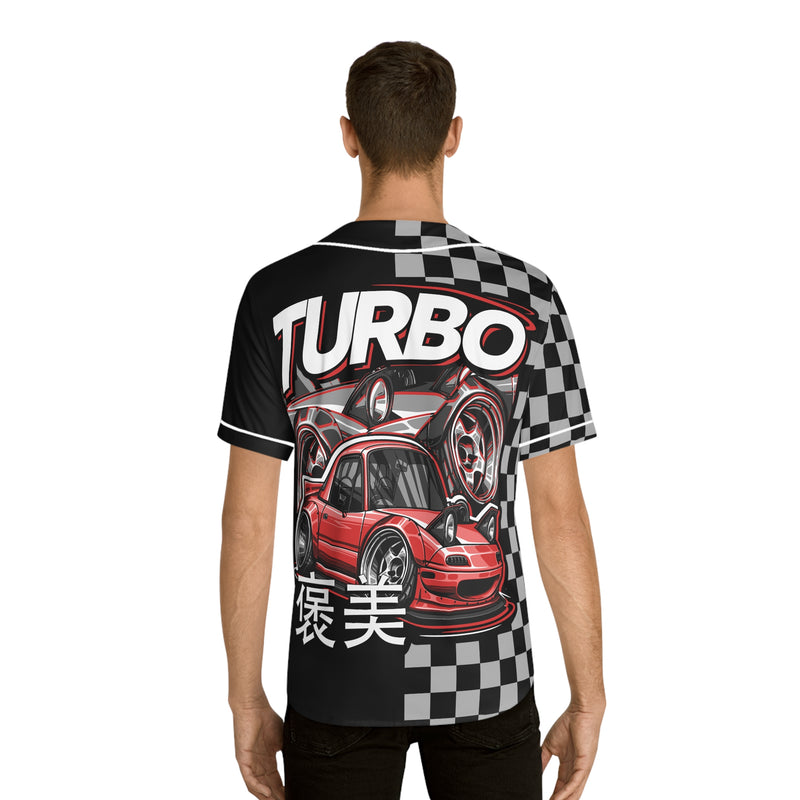 Checkered Racing Men's Baseball Jersey