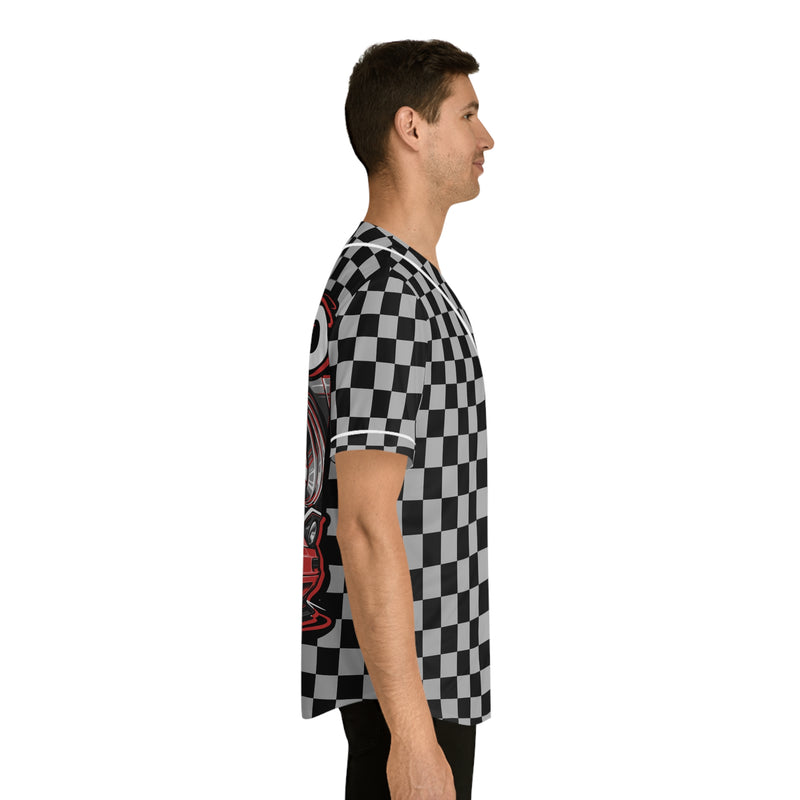 Checkered Racing Men's Baseball Jersey