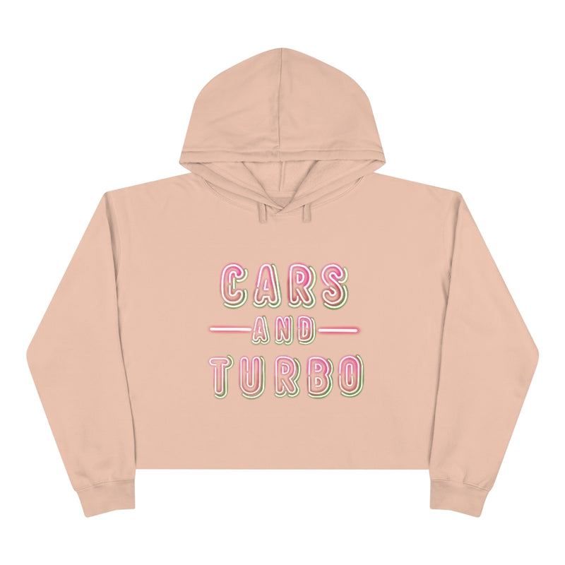NEON Cars And TURBO Crop Hoodie