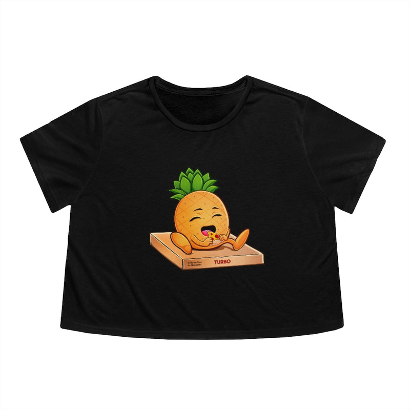 "Pinapples Paradise" Women's Flowy Cropped Tee