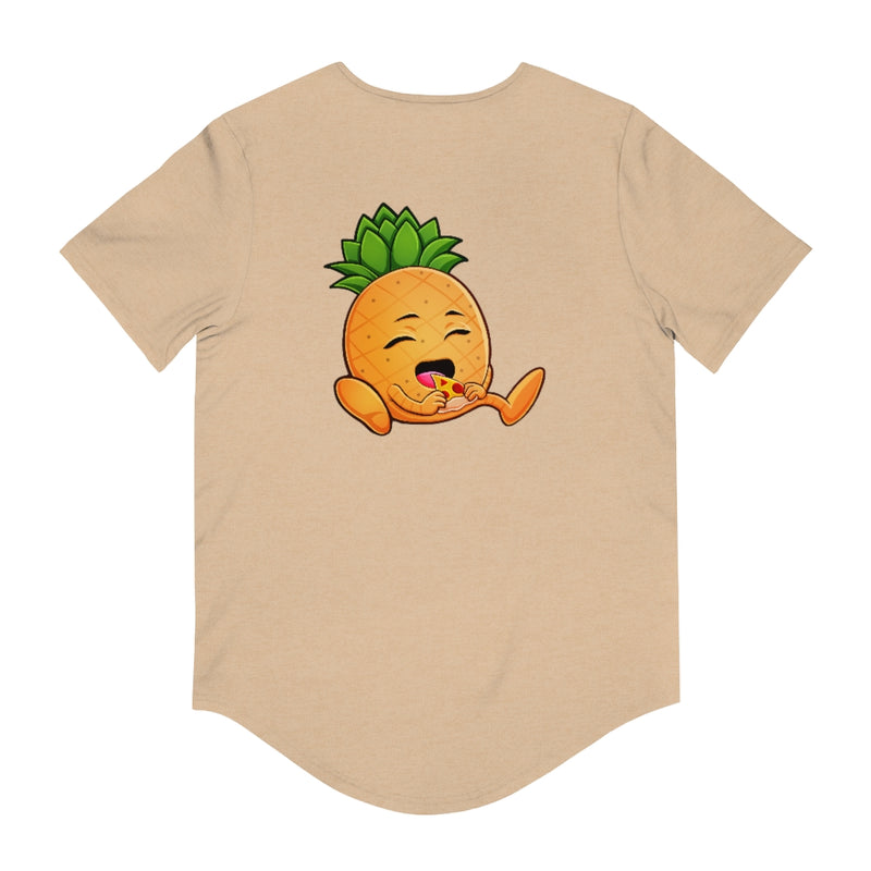 "Pineapples Paradise" Men's Jersey Curved Scoop Hem Tee
