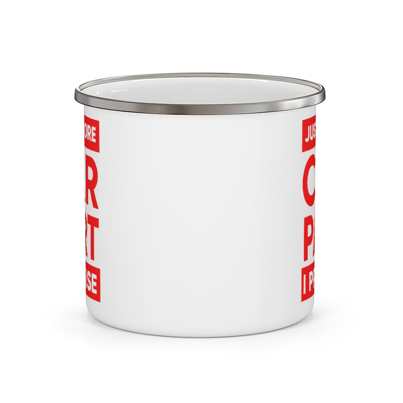 "One More Car Part I Promise" Enamel Camping Mug