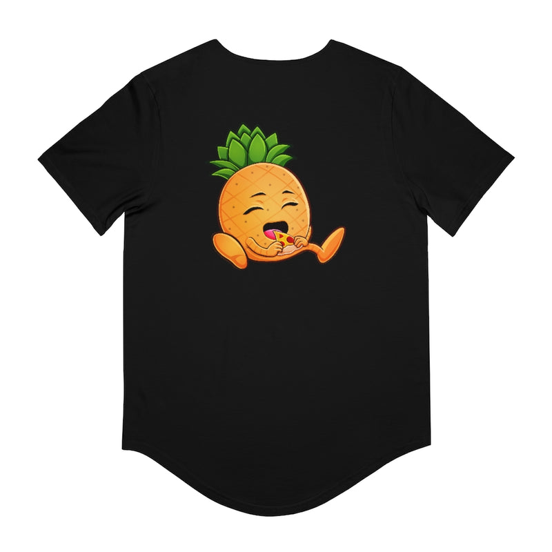 "Pineapples Paradise" Men's Jersey Curved Scoop Hem Tee