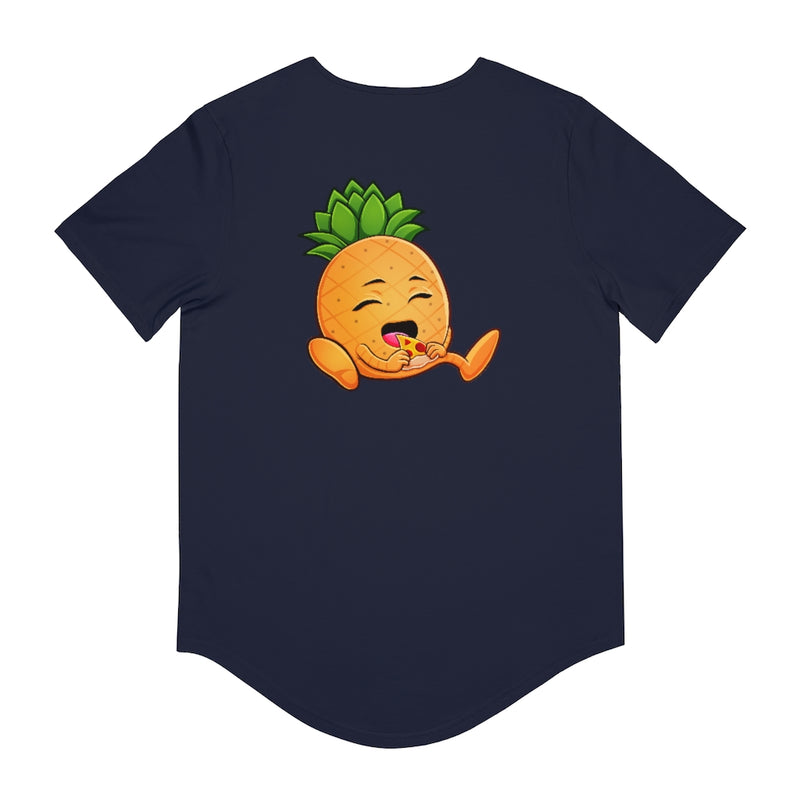 "Pineapples Paradise" Men's Jersey Curved Scoop Hem Tee