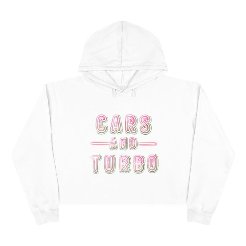 NEON Cars And TURBO Crop Hoodie