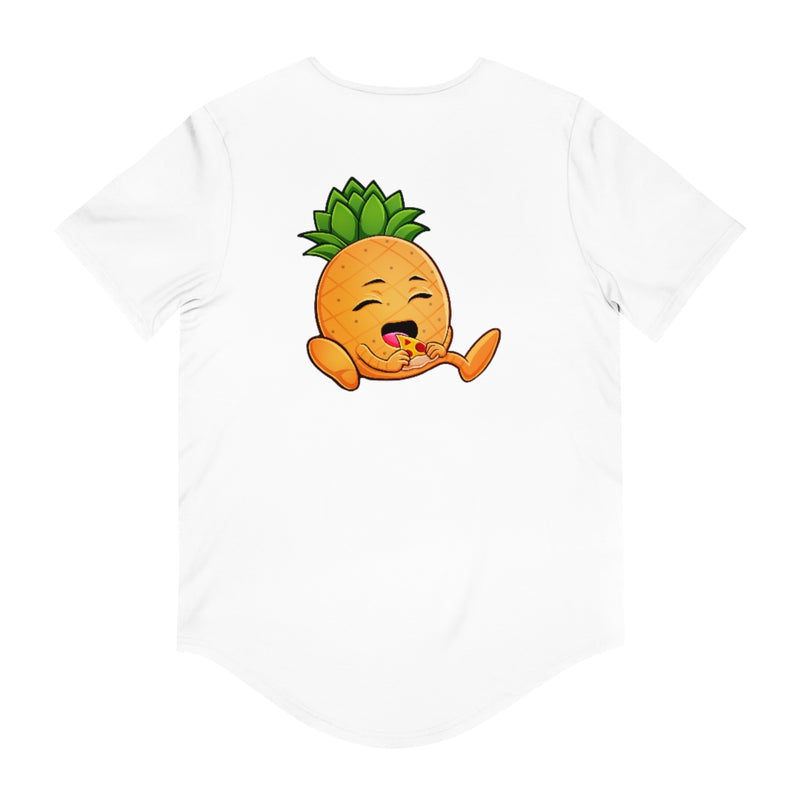 "Pineapples Paradise" Men's Jersey Curved Scoop Hem Tee